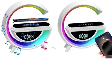 سماعة بلوتوث مع شاحن لاسلكي وإضاءة LED | Wireless Charger Speaker